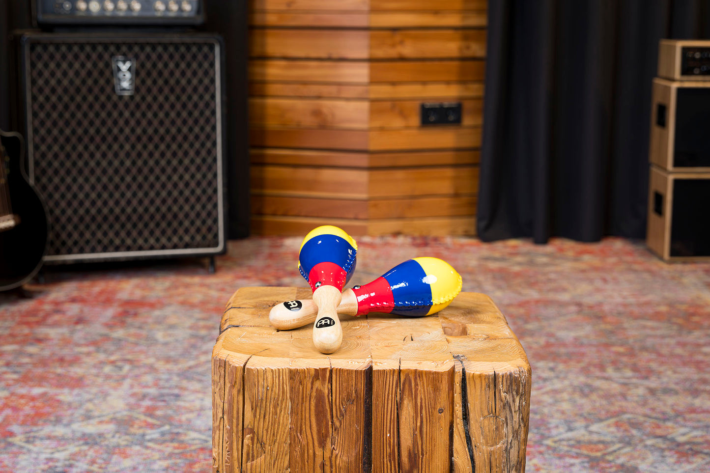 MARACAS MEINL PEAU ANIMALE MODELE STANDARD DRAPEAU COLOMBIEN