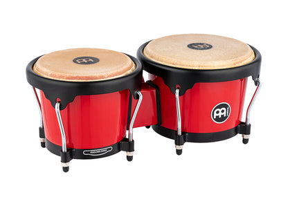 Paire bongos Journey 6" 1/2 & 7" 1/2, fûts ABS, peaux buffle sélectionnées, cercles arrondis, accastillage noir poudré, Rouge