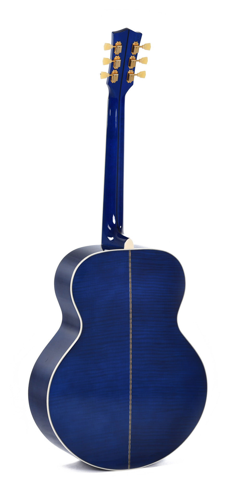 Modèle GJA-SG200-RBL, édition spéciale, Grand Jumbo, table épicéa massif, f/e érable flammé, EQ Fishman, soft case, bleu royal