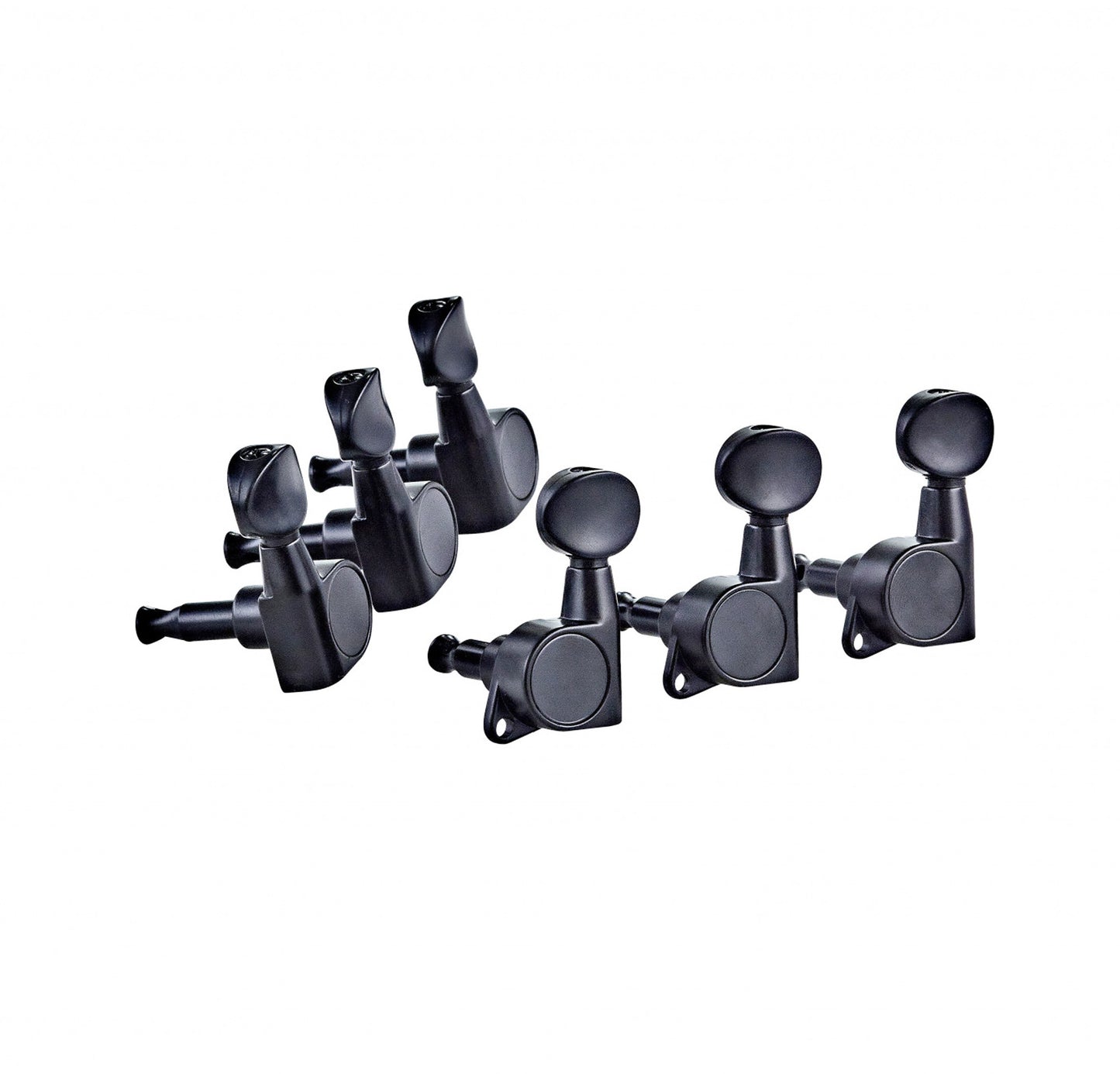 Jeu de mécaniques séparées 3+3 à bain d'huile pour guitare électrique, ratio 14:1, noir brillant, boutons noirs