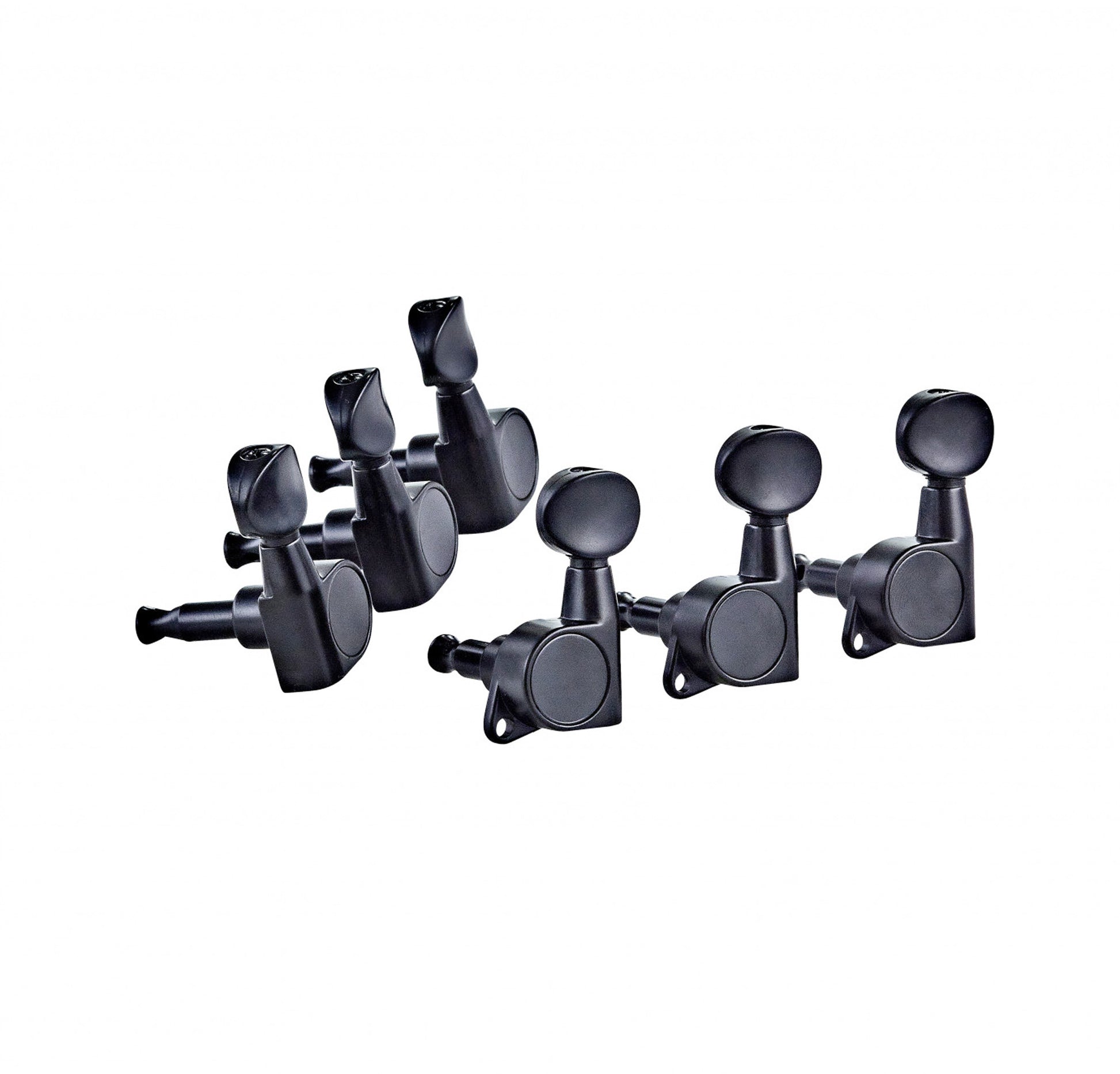 Jeu de mécaniques séparées 3+3 à bain d'huile pour guitare électrique, ratio 14:1, noir brillant, boutons noirs