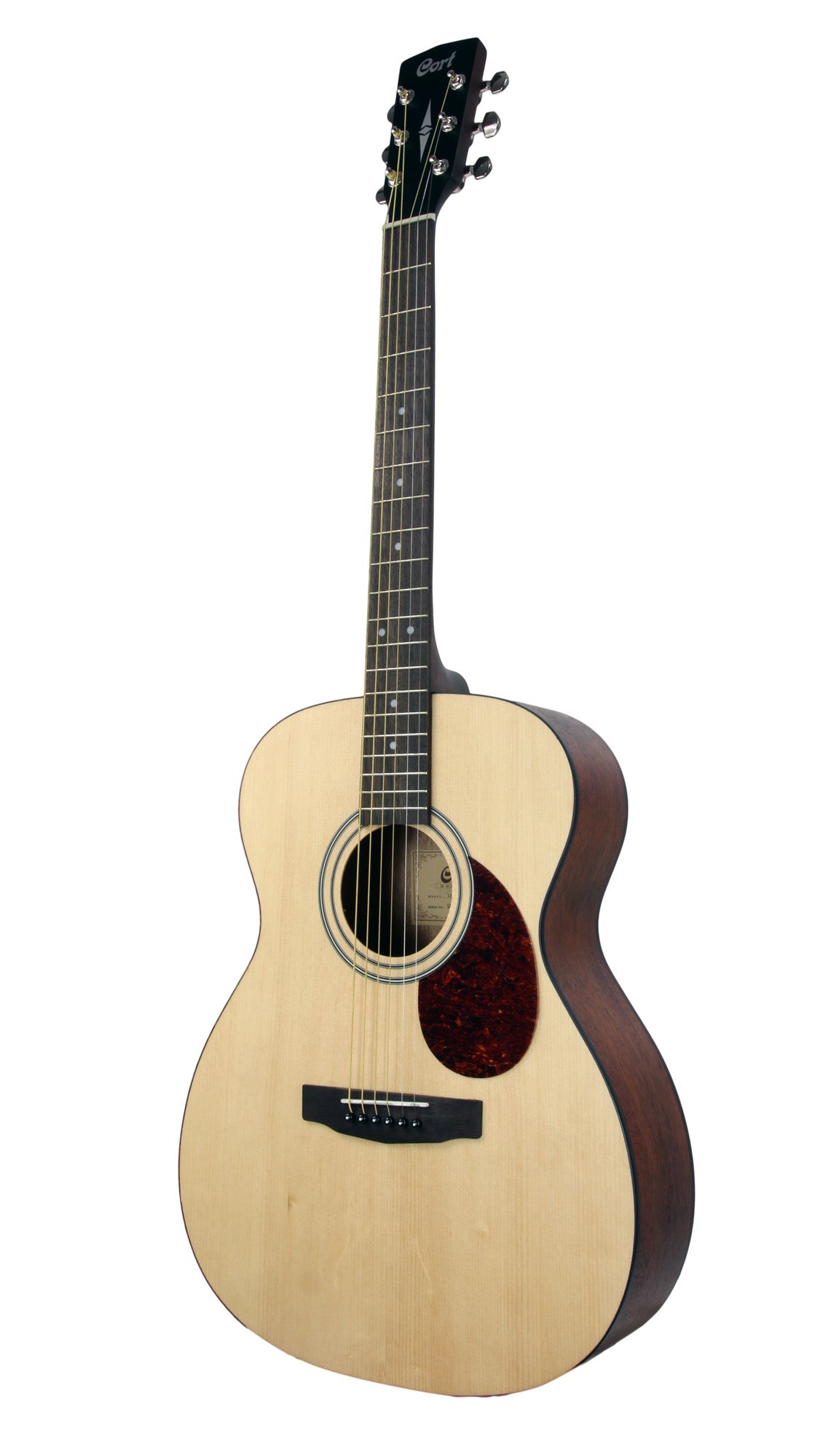 L60, forme Orchestra Model, table épicéa massif, fond & éclisses acajou, touche laurier ou merbau, naturel pores ouverts