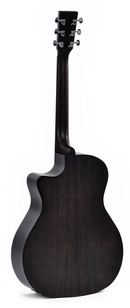 Modèle GC-10E, Grand OM pan coupé, table épicéa Sitka, fond & éclisses acajou, EQ Sigma, noir dégradé satiné