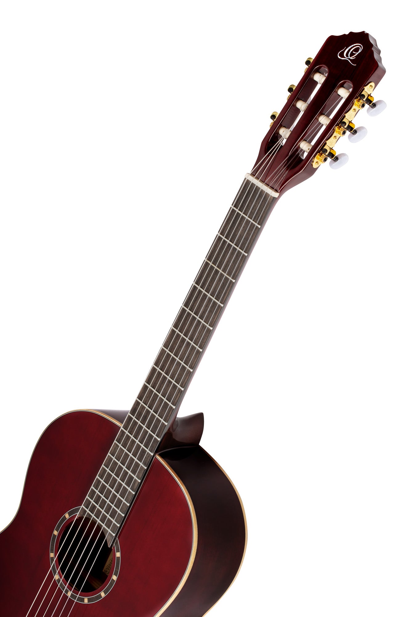 R131SN, modèle Slim Neck, table cèdre rouge massif, fond & éclisses acajou, manche acajou (sillet 48 mm), housse, bordeaux tr.