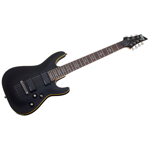 Schecter Demon-7 elektrische gitaar, Aged Black Satin