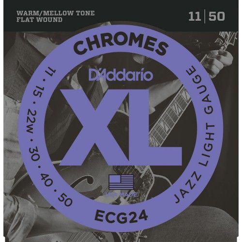 D'Addario Chromes ECG24 Jazz Light 11-50 platte filet