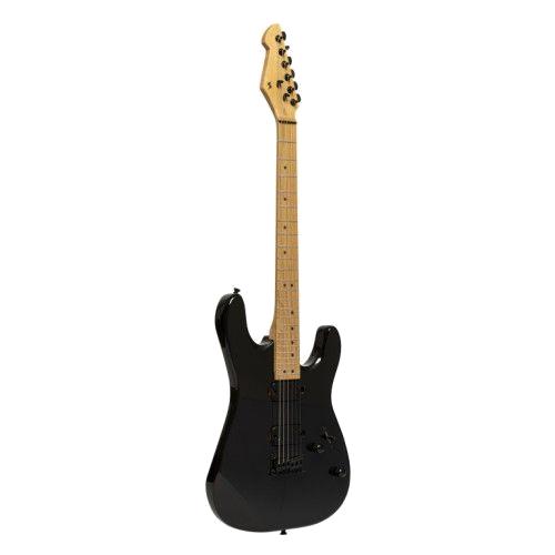 Stagg SEM-TWO H BK zwarte elektrische Stratocaster met twee elementen