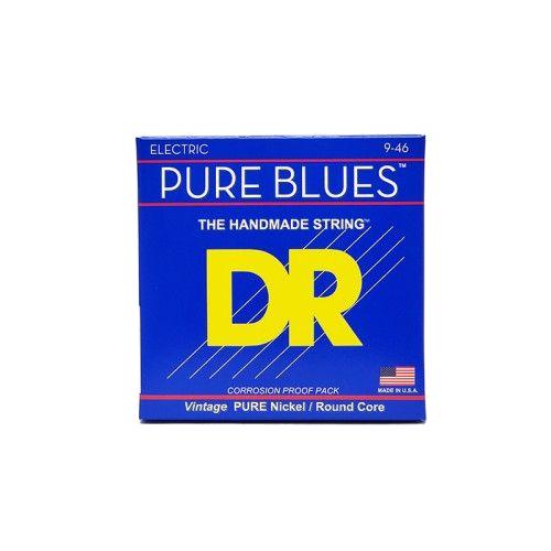 DR Pure Blues Pure Nickel elektrische gitaarsnaren, licht tot medium, 9-46