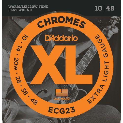 D'Addario Chromes ECG23 Extra Light 10-48 platte schroefdraad