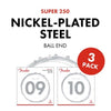 Fender Super 250L NPS snaren met kogeluiteinde (.009-.042) 3-pack