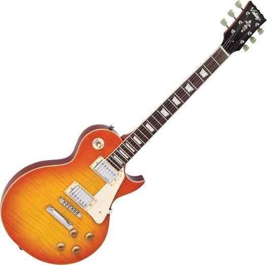 Vintage elektrische gitaar V100HB Flame Honeyburst 